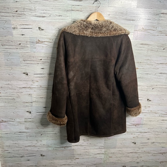 The Leather Ranch Le Ranch Du Cuir vintage jacket sheepskin brown suede size 8 - Picture 10 of 10